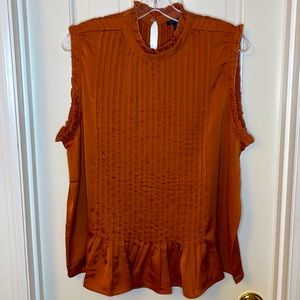 ANN TAYLOR Silky sleeveless blouse burnt orange NWT sz XL